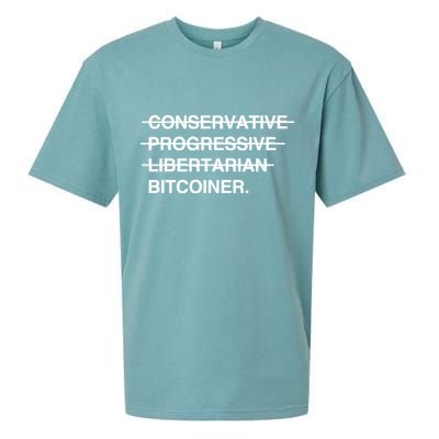 Conservative Progressive Libertarian Bitcoiner Sueded Cloud Jersey T-Shirt
