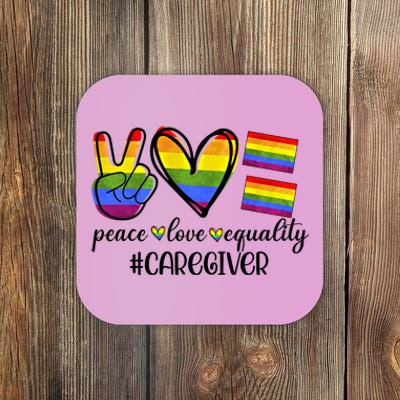 Caregiver Peace Love Equality Nursing Lover Gift Coaster