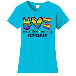 Caregiver Peace Love Equality Nursing Lover Gift Women's T-Shirt