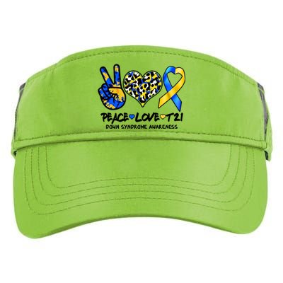 Cool Peace Love T21 Down Syndrome Awareness Support Adult Drive Performance Visor