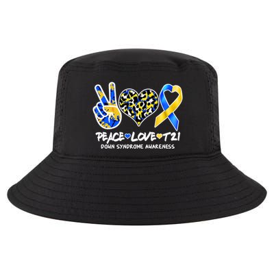 Cool Peace Love T21 Down Syndrome Awareness Support Cool Comfort Performance Bucket Hat
