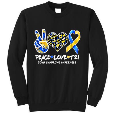 Cool Peace Love T21 Down Syndrome Awareness Support Sweatshirt