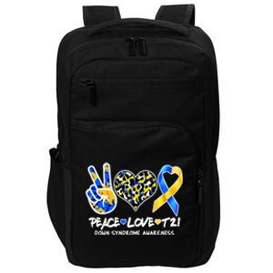 Cool Peace Love T21 Down Syndrome Awareness Support Impact Tech Backpack