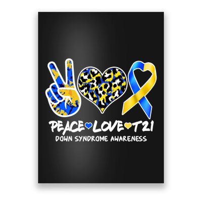Cool Peace Love T21 Down Syndrome Awareness Support Poster