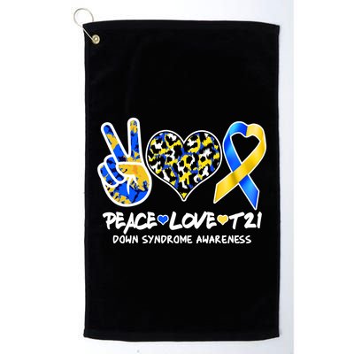 Cool Peace Love T21 Down Syndrome Awareness Support Golf Towel