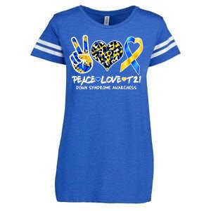 Cool Peace Love T21 Down Syndrome Awareness Support Enza Ladies Jersey Football T-Shirt