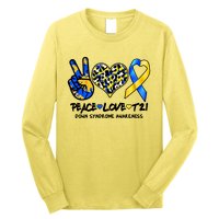 Cool Peace Love T21 Down Syndrome Awareness Support Long Sleeve Shirt