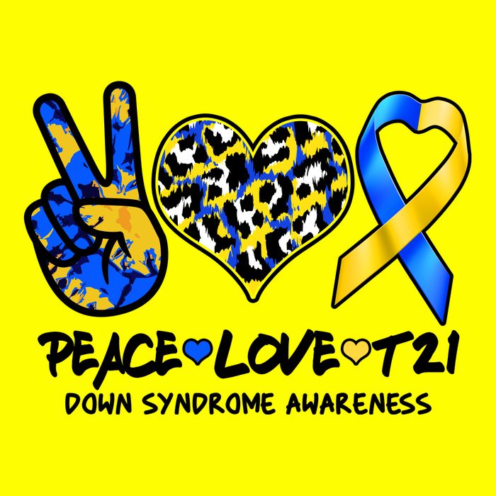 Cool Peace Love T21 Down Syndrome Awareness Support Long Sleeve Shirt