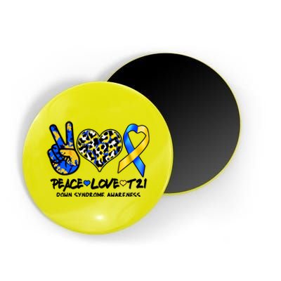 Cool Peace Love T21 Down Syndrome Awareness Support Magnet