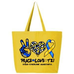 Cool Peace Love T21 Down Syndrome Awareness Support 25L Jumbo Tote