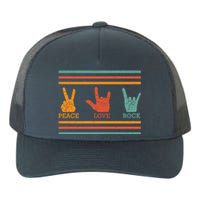 Classic Peace Love Rock Vintage Hoodie Concert Band Gift Yupoong Adult 5-Panel Trucker Hat