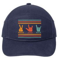 Classic Peace Love Rock Vintage Hoodie Concert Band Gift 7-Panel Snapback Hat