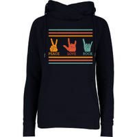 Classic Peace Love Rock Vintage Hoodie Concert Band Gift Womens Funnel Neck Pullover Hood