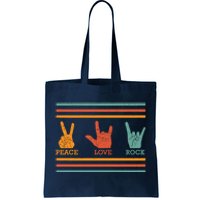 Classic Peace Love Rock Vintage Hoodie Concert Band Gift Tote Bag