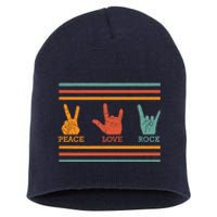 Classic Peace Love Rock Vintage Hoodie Concert Band Gift Short Acrylic Beanie