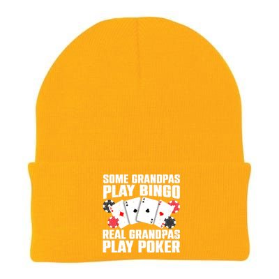 Cool Poker Lover Art For Grandpa Casino Card Gambling Knit Cap Winter Beanie