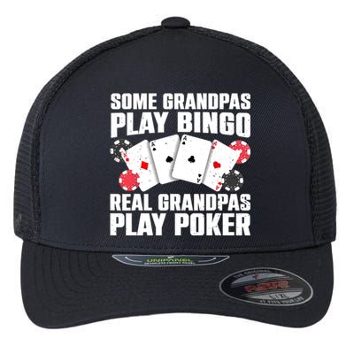 Cool Poker Lover Art For Grandpa Casino Card Gambling Flexfit Unipanel Trucker Cap