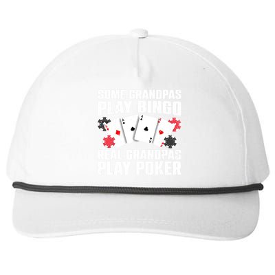 Cool Poker Lover Art For Grandpa Casino Card Gambling Snapback Five-Panel Rope Hat