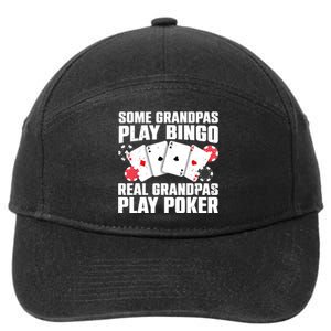 Cool Poker Lover Art For Grandpa Casino Card Gambling 7-Panel Snapback Hat