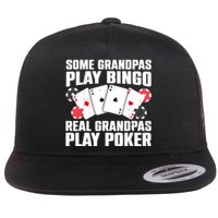 Cool Poker Lover Art For Grandpa Casino Card Gambling Flat Bill Trucker Hat