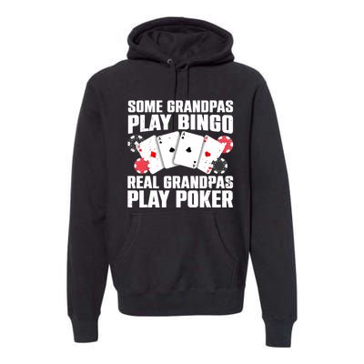 Cool Poker Lover Art For Grandpa Casino Card Gambling Premium Hoodie