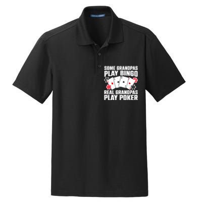 Cool Poker Lover Art For Grandpa Casino Card Gambling Dry Zone Grid Polo