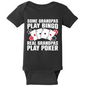 Cool Poker Lover Art For Grandpa Casino Card Gambling Baby Bodysuit