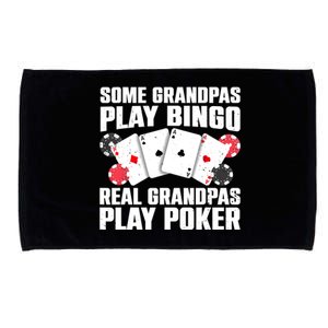 Cool Poker Lover Art For Grandpa Casino Card Gambling Microfiber Hand Towel