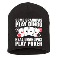 Cool Poker Lover Art For Grandpa Casino Card Gambling Short Acrylic Beanie