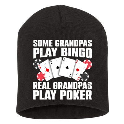 Cool Poker Lover Art For Grandpa Casino Card Gambling Short Acrylic Beanie