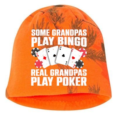 Cool Poker Lover Art For Grandpa Casino Card Gambling Kati - Camo Knit Beanie