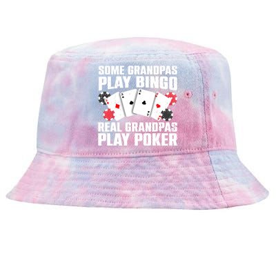 Cool Poker Lover Art For Grandpa Casino Card Gambling Tie-Dyed Bucket Hat