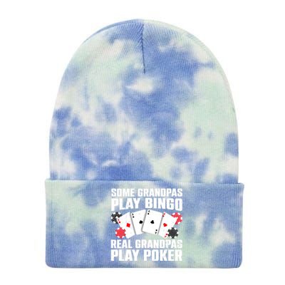 Cool Poker Lover Art For Grandpa Casino Card Gambling Tie Dye 12in Knit Beanie