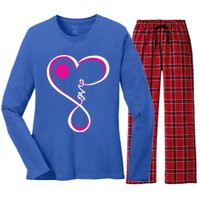 Cute Pickleball Ladies I Love Pickleball Gift Women's Long Sleeve Flannel Pajama Set 