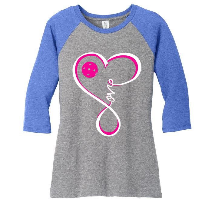 Cute Pickleball Ladies I Love Pickleball Gift Women's Tri-Blend 3/4-Sleeve Raglan Shirt