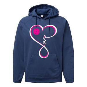 Cute Pickleball Ladies I Love Pickleball Gift Performance Fleece Hoodie