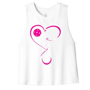 Cute Pickleball Ladies I Love Pickleball Gift Women's Racerback Cropped Tank