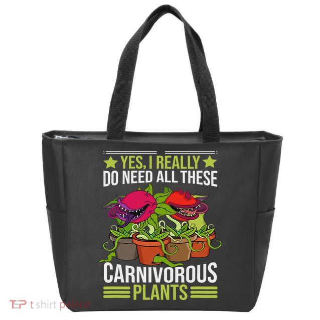 Carnivorous Plants Lover Sarracenia Venus Fly Trap Zip Tote Bag