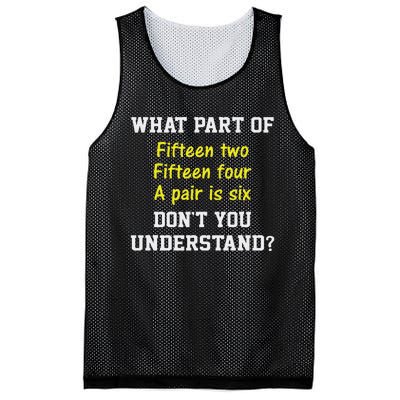 Cribbage Player Lover Joke Card Game Cribbage Mesh Reversible Basketball Jersey Tank