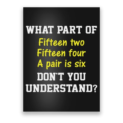 Cribbage Player Lover Joke Card Game Cribbage Poster