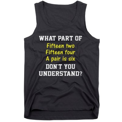 Cribbage Player Lover Joke Card Game Cribbage Tank Top