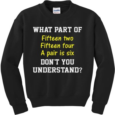 Cribbage Player Lover Joke Card Game Cribbage Kids Sweatshirt