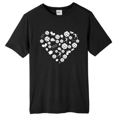 Cool Pickleball lovers Gifts Heart Shape Valentines Day Tall Fusion ChromaSoft Performance T-Shirt