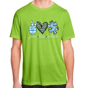 Cute Peace Love Autism Awareness Asd Teacher Cute Gift Adult ChromaSoft Performance T-Shirt