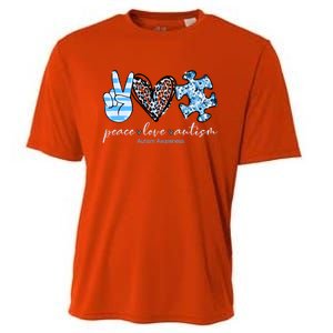 Cute Peace Love Autism Awareness Asd Teacher Cute Gift Cooling Performance Crew T-Shirt