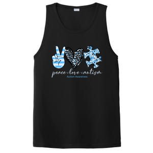 Cute Peace Love Autism Awareness Asd Teacher Cute Gift PosiCharge Competitor Tank