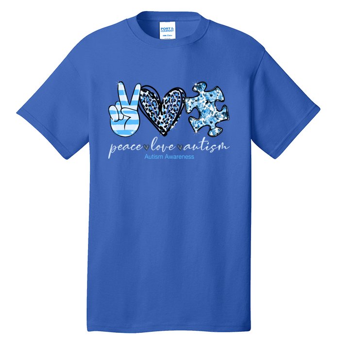 Cute Peace Love Autism Awareness Asd Teacher Cute Gift Tall T-Shirt