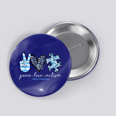Cute Peace Love Autism Awareness Asd Teacher Cute Gift Button