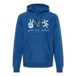 Cute Peace Love Autism Awareness Asd Teacher Cute Gift Premium Hoodie