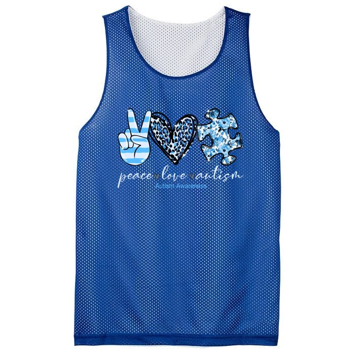 Cute Peace Love Autism Awareness Asd Teacher Cute Gift Mesh Reversible Basketball Jersey Tank